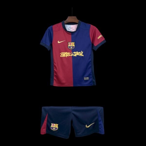 Barcelone Maillot Domicile Travis Scott 24/25 – Enfant